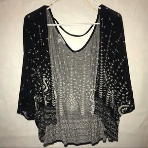 Black and white kimono/cardigan